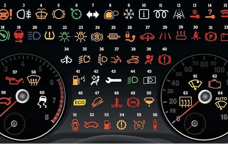 Tìm hiểu về 64 đèn báo trên táp lô xe ô tô